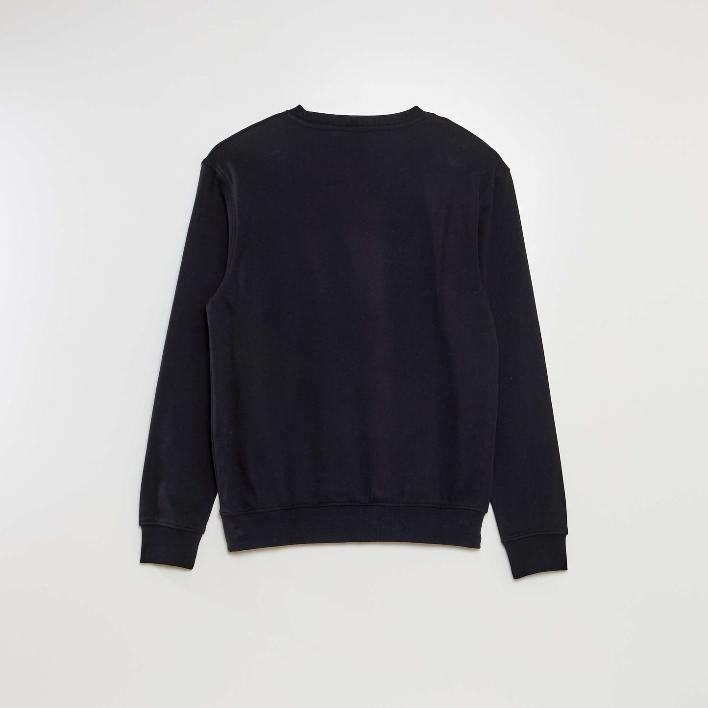 Plain lightweight sweatshirt fabric sweater REAL BLACK