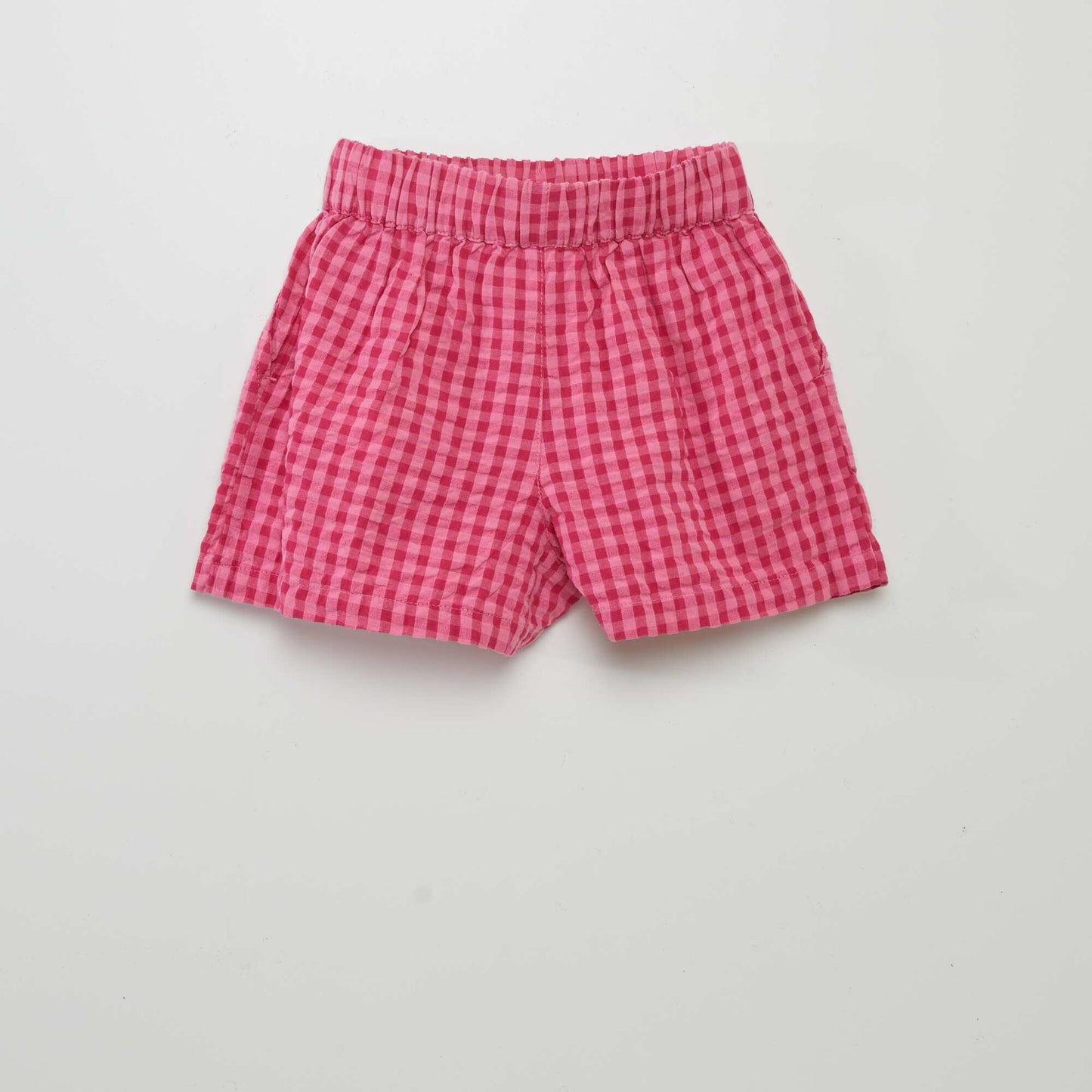 Checked waffled shorts PINK