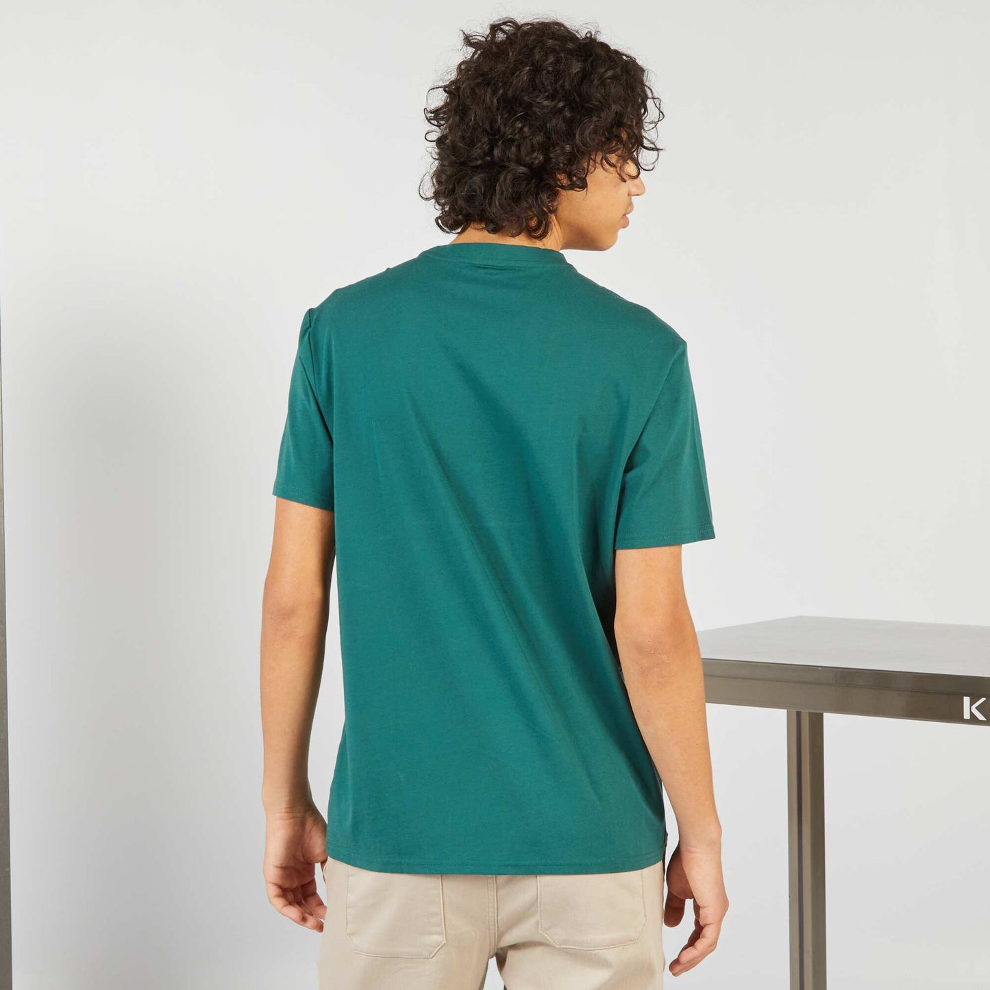 Round-neck jersey 'New York' T-shirt GREEN