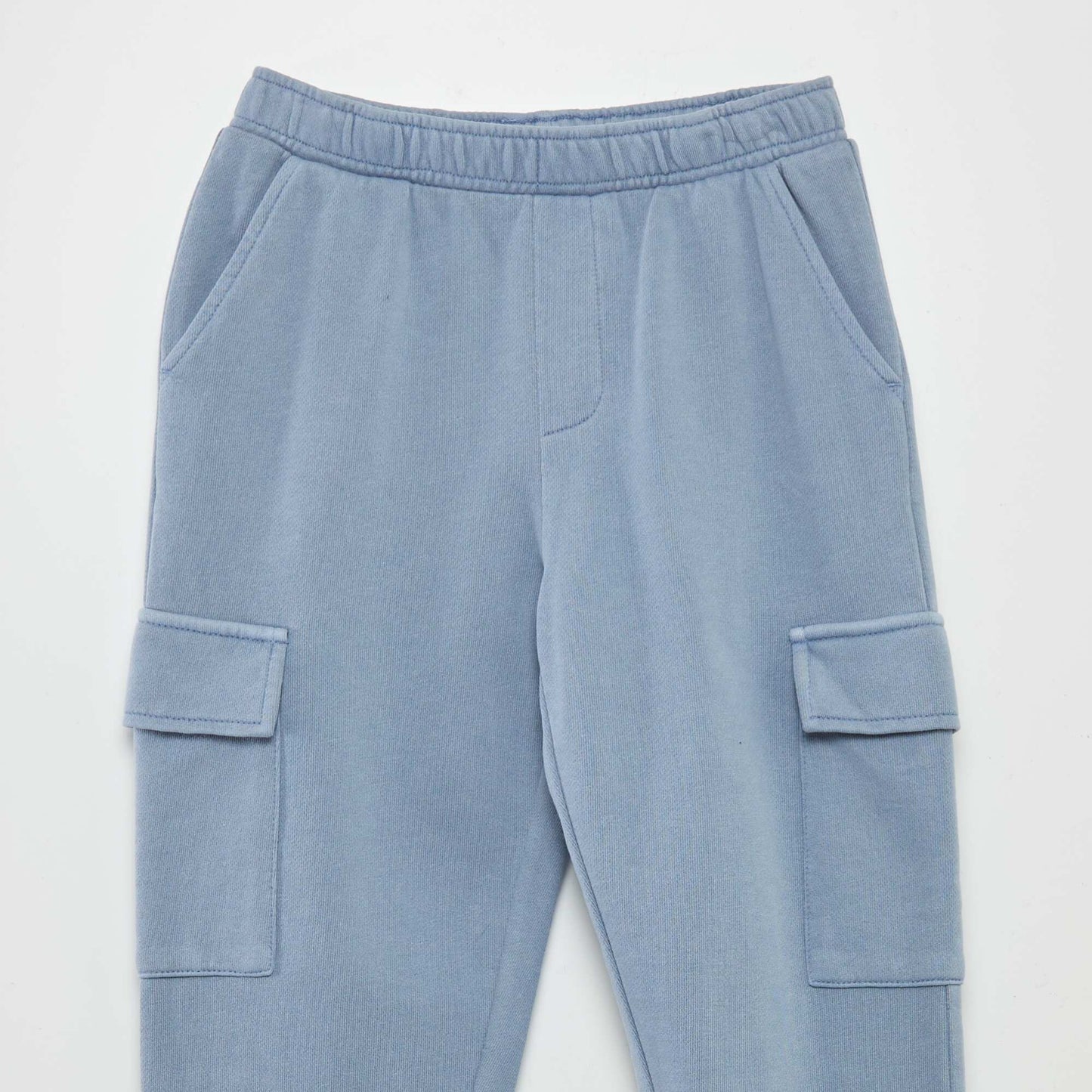 Sweatshirt fabric trousers with pockets BLUE