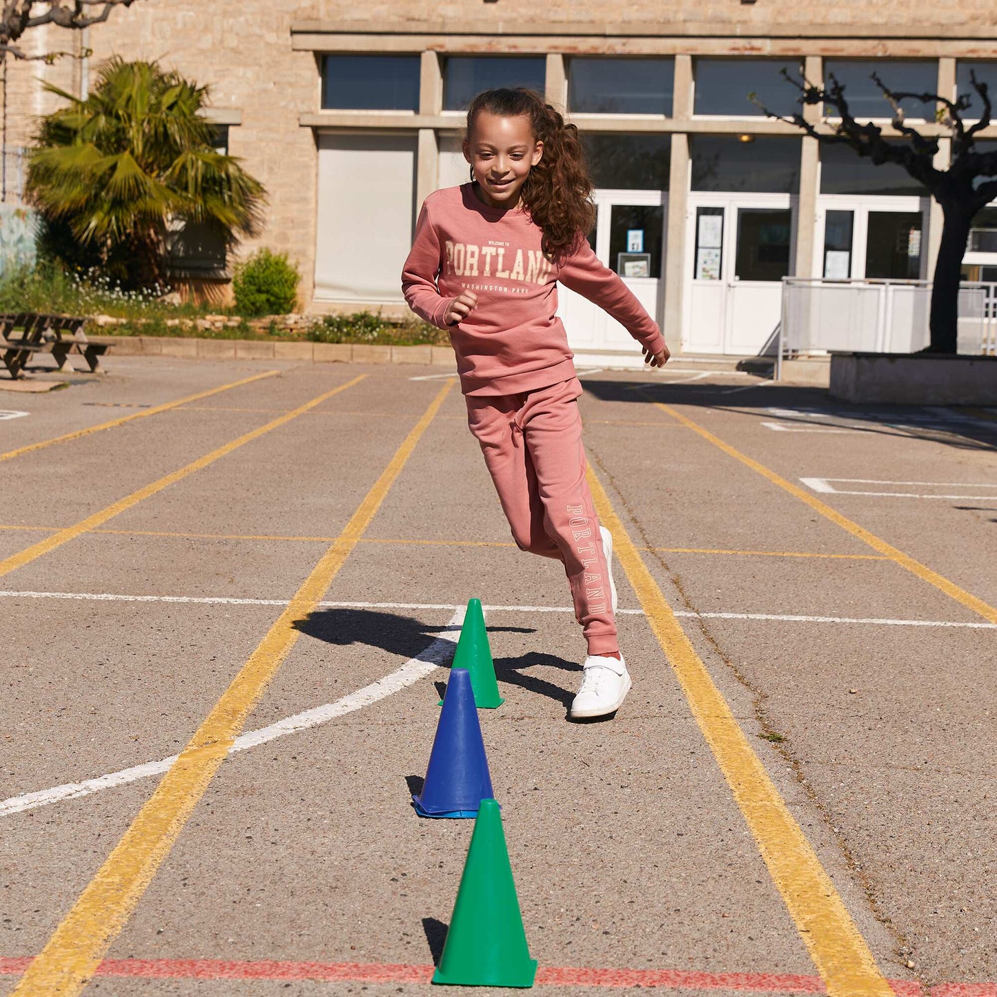 Lightweight sweatshirt fabric joggers PINK