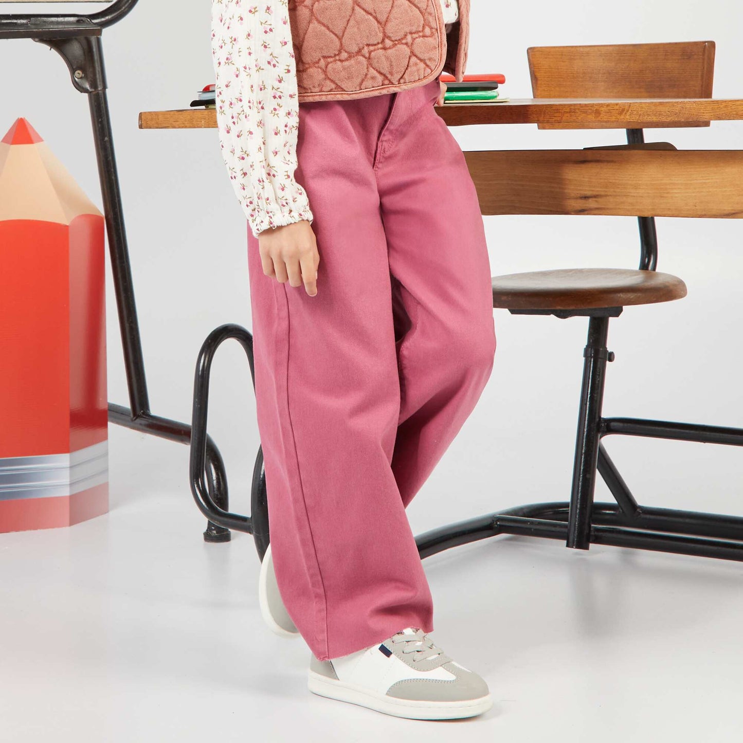 High-rise wide-leg jeans PURPLE