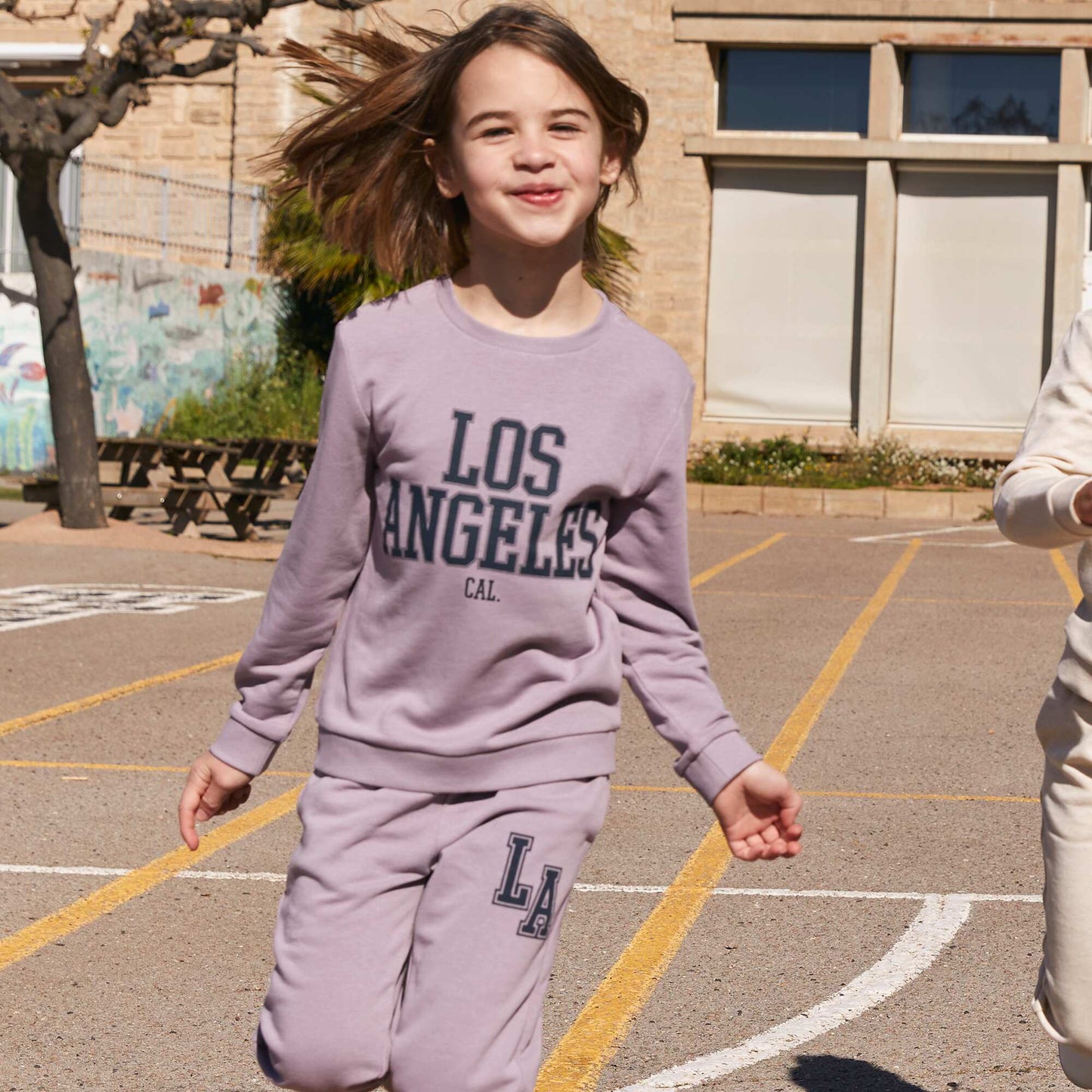 Sweatshirt with round neck PINK