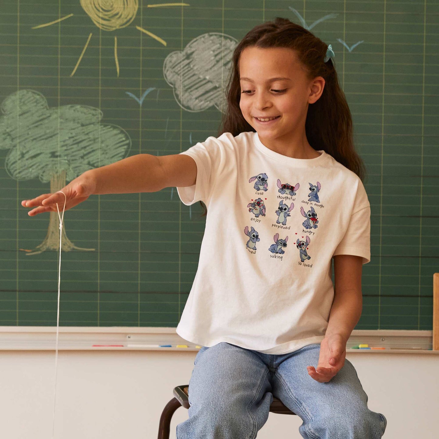 Stitch printed T-shirt BEIGE