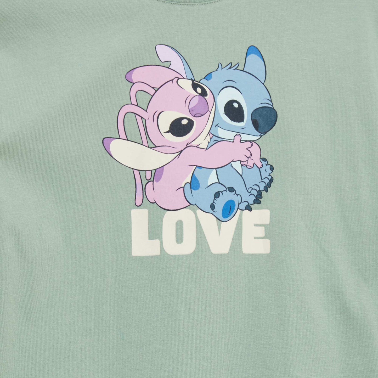 Stitch printed T-shirt GREEN