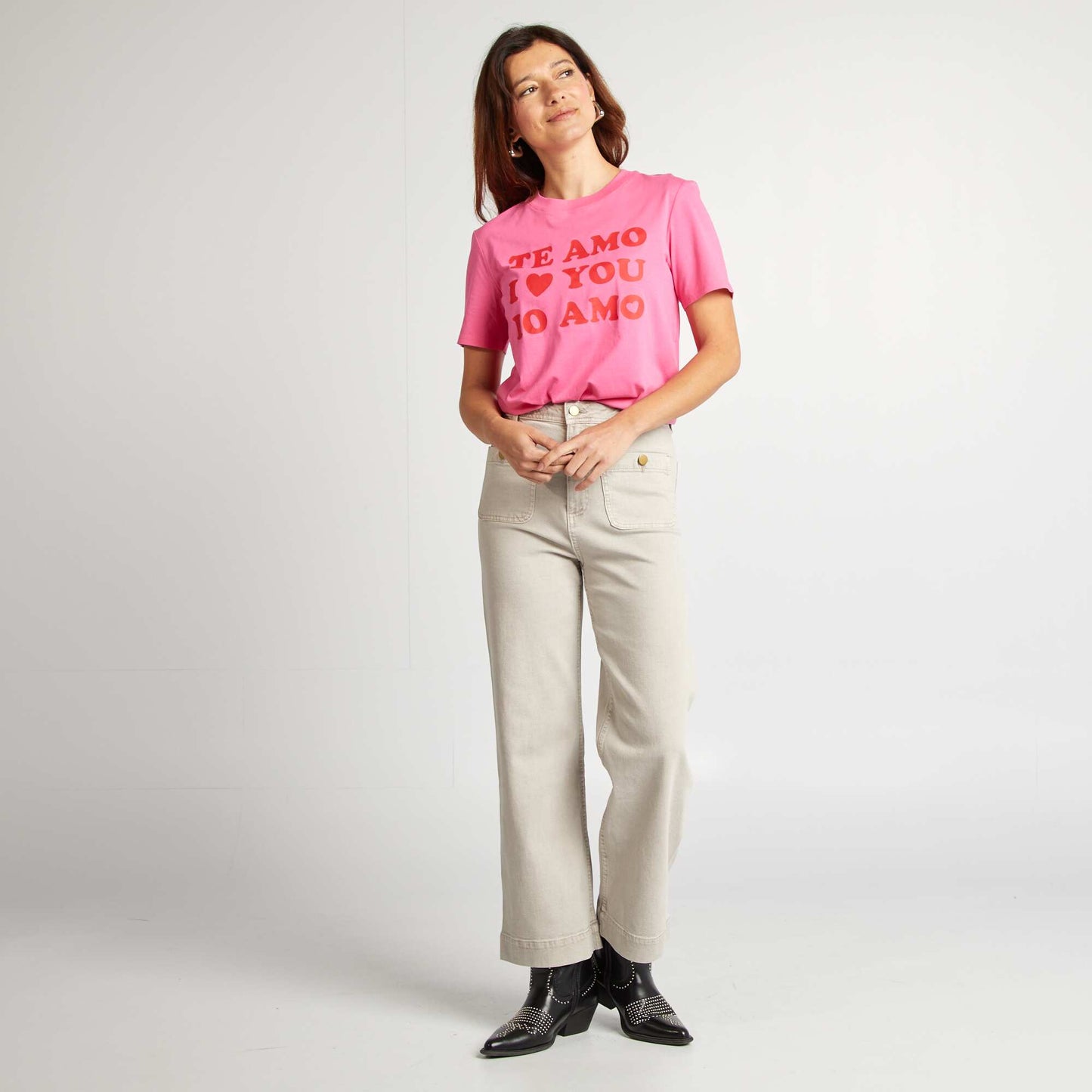 Short-sleeved T-shirt - Valentine's Day PINK