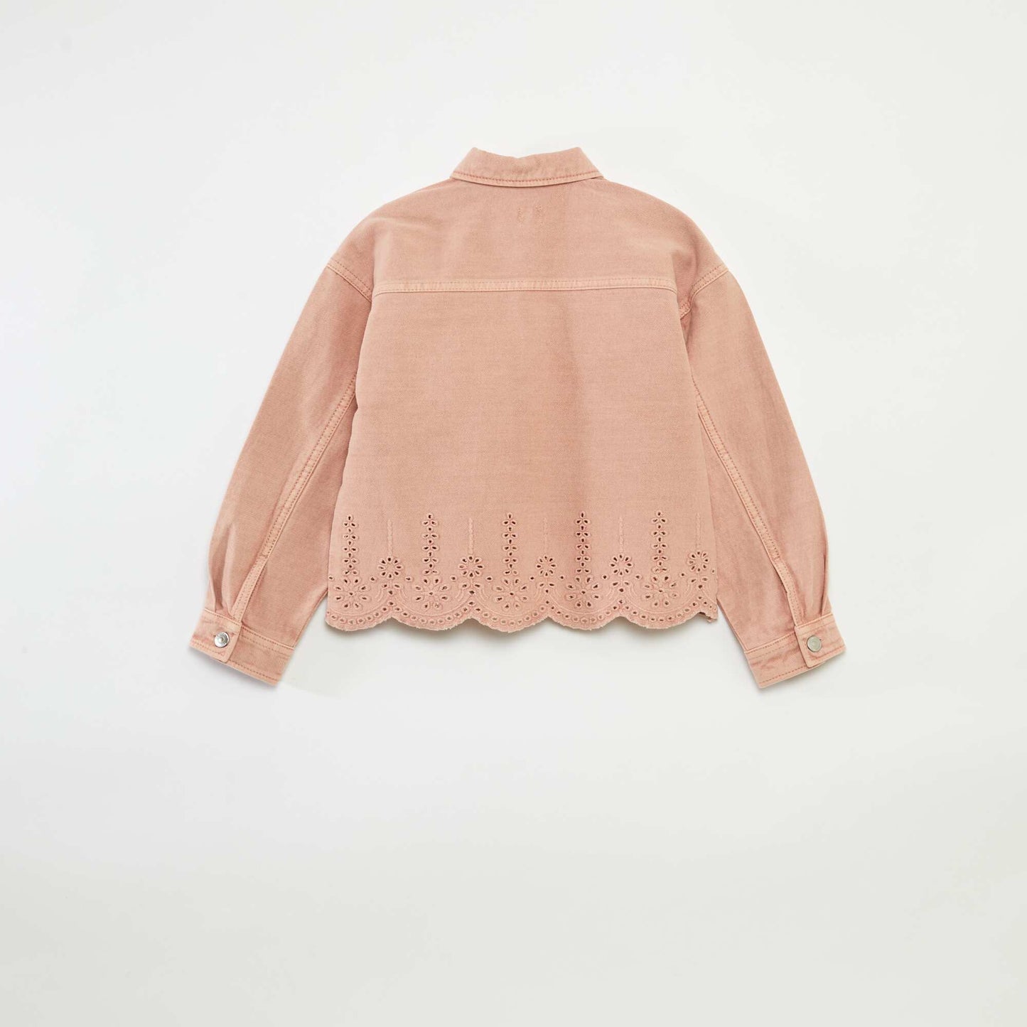 Broderie anglaise denim jacket PINK