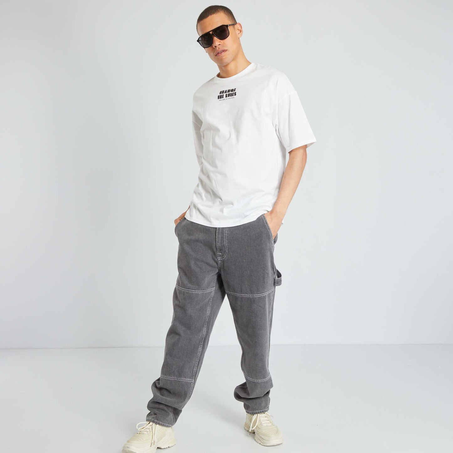 Short-sleeved printed T-shirt WHITE