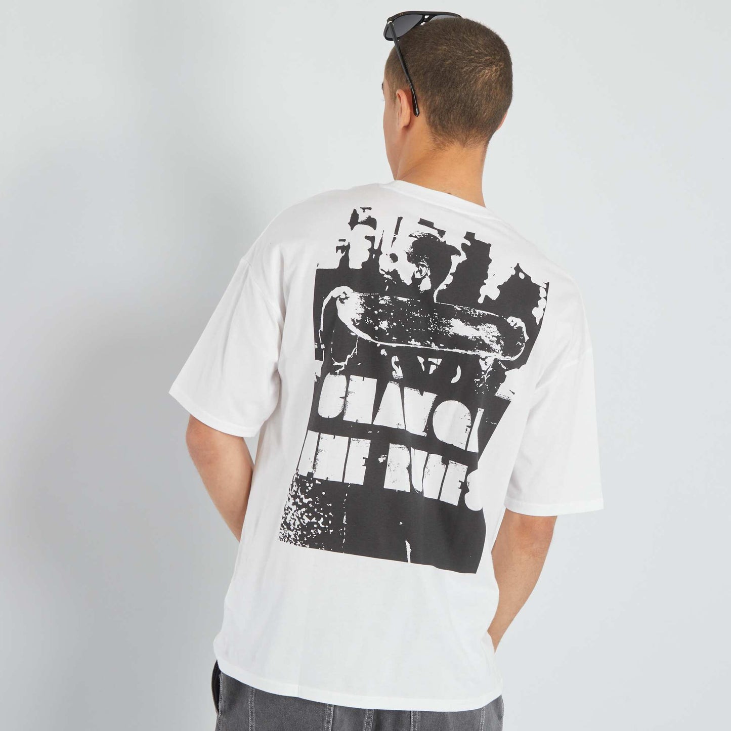 Short-sleeved printed T-shirt WHITE