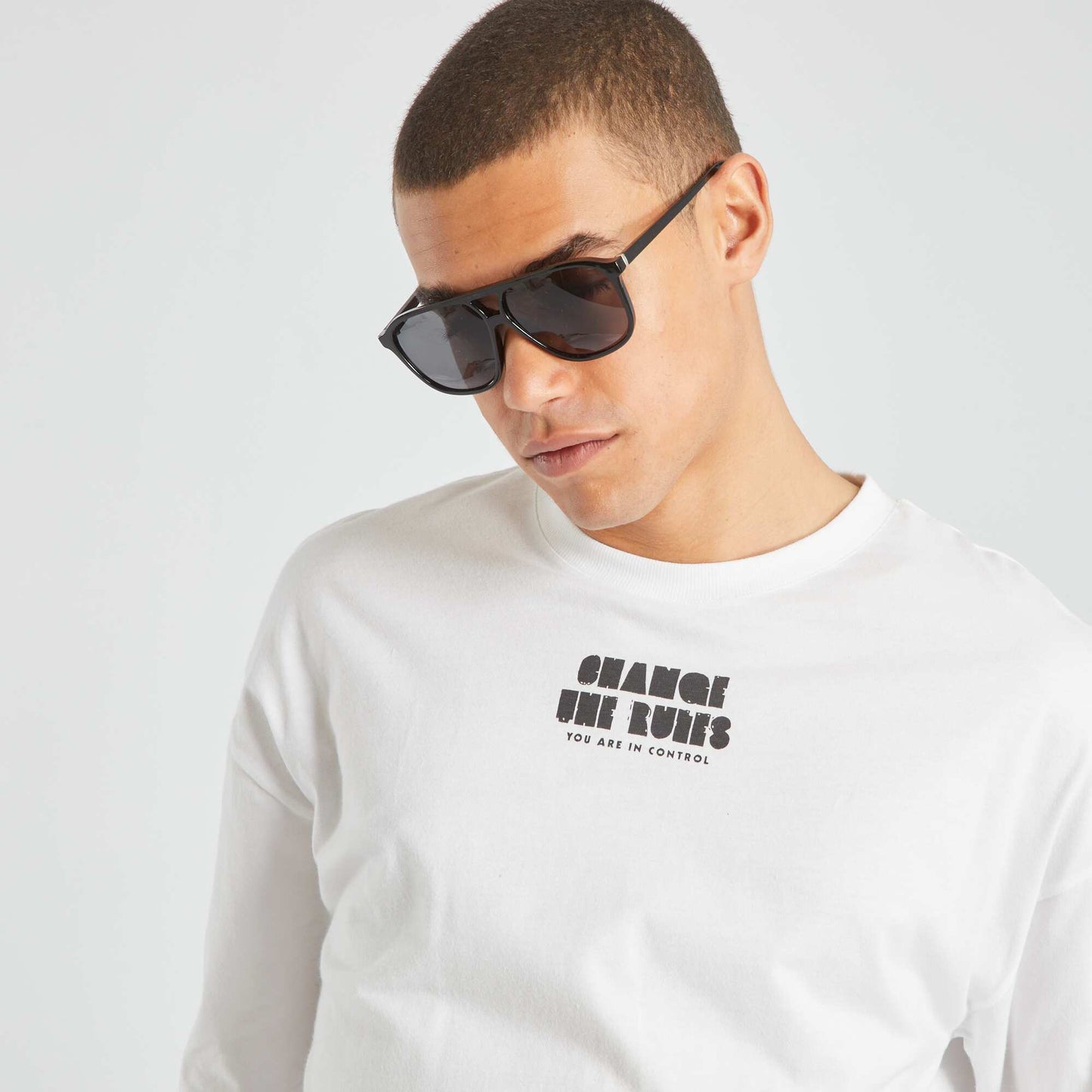 Short-sleeved printed T-shirt WHITE