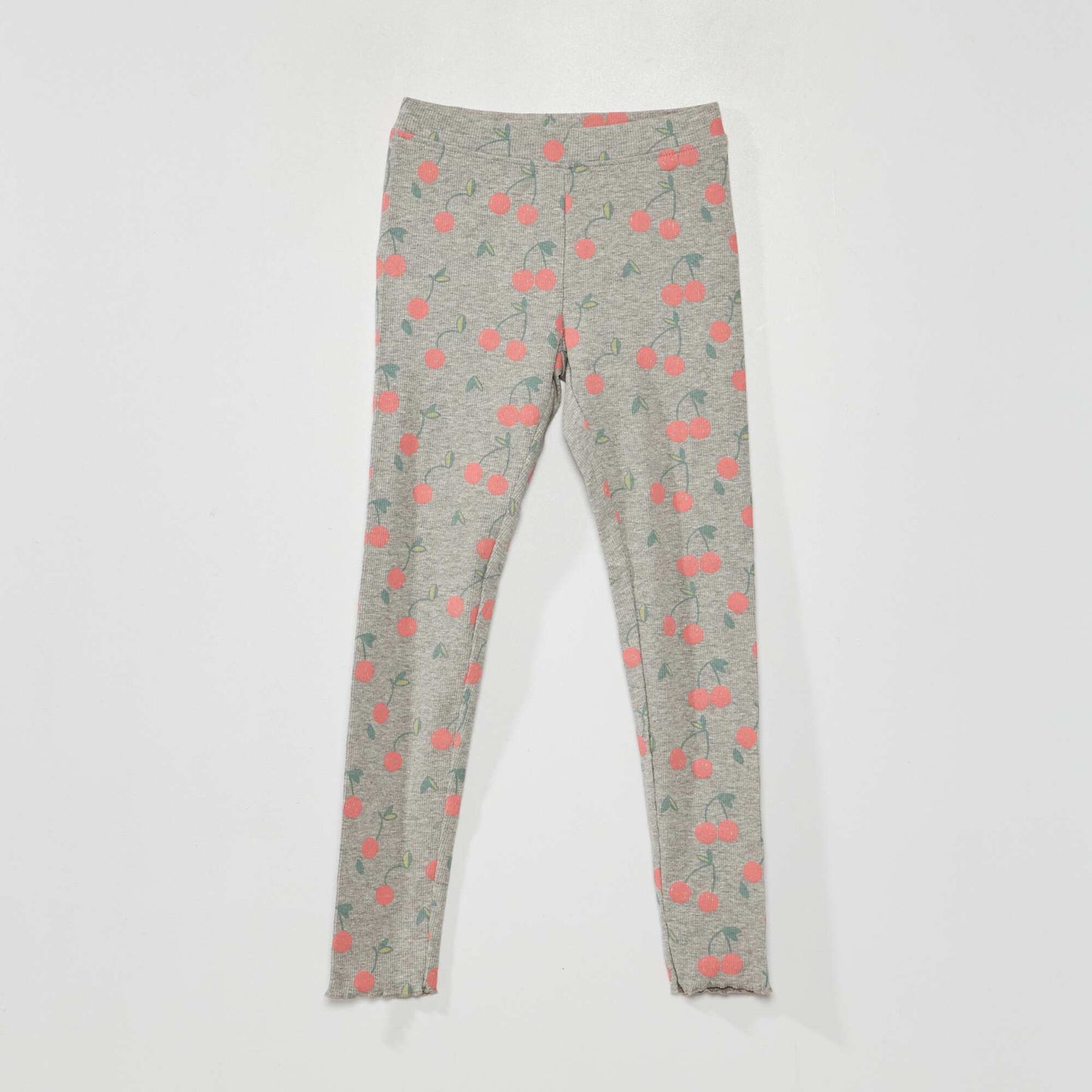 Printed ribbed knit leggings PINK