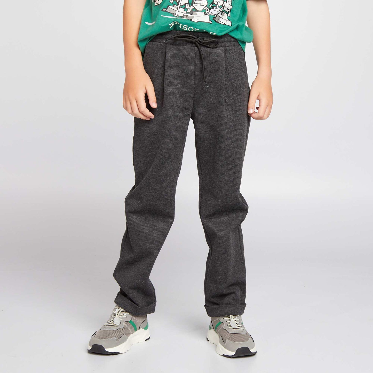 Piqué knit joggers ME_GRAY