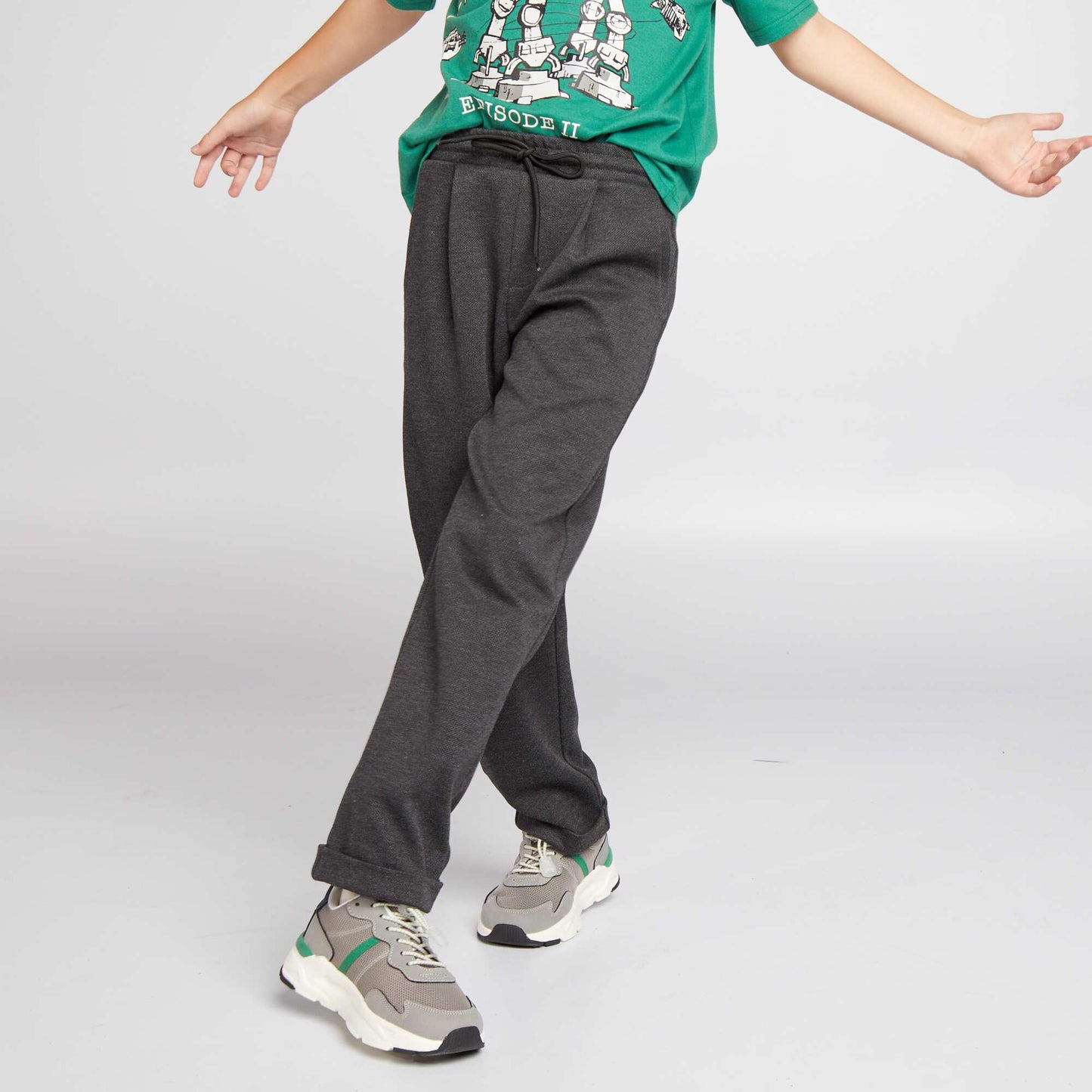 Piqué knit joggers ME_GRAY