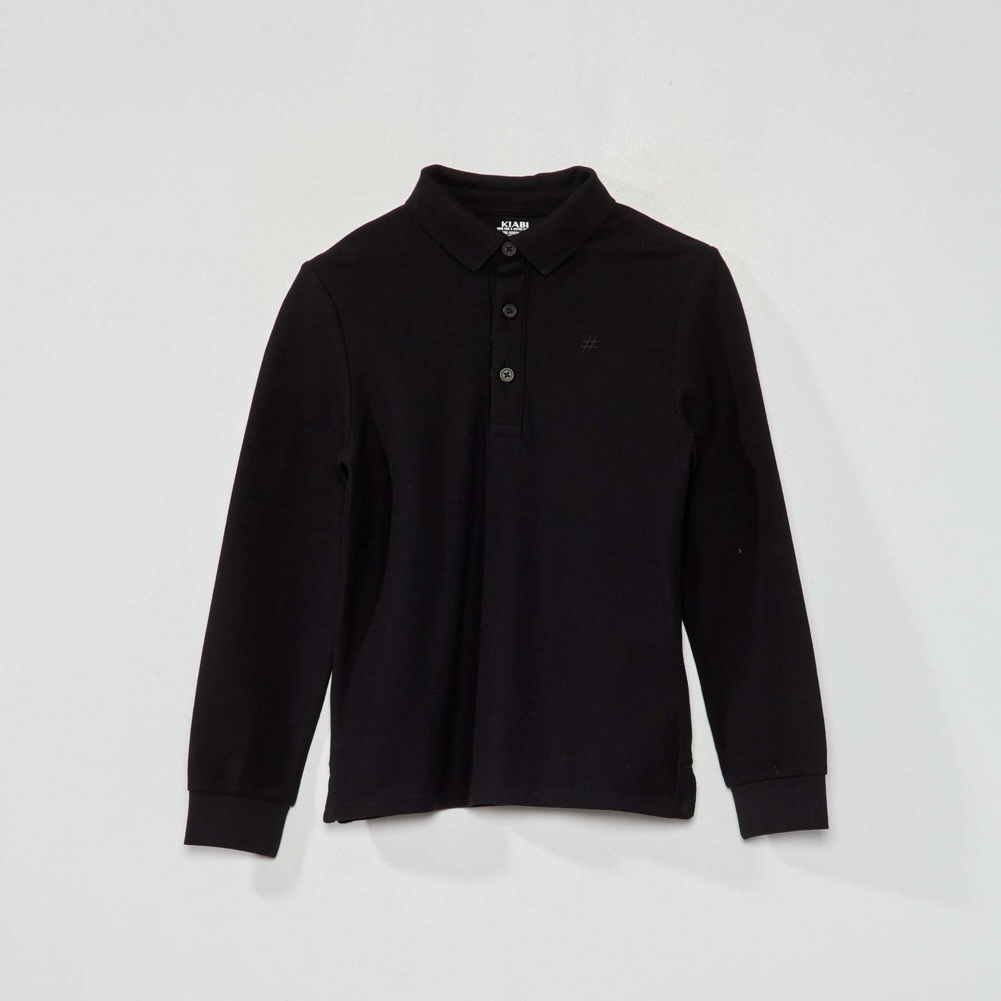 Piqué knit polo shirt BLACK