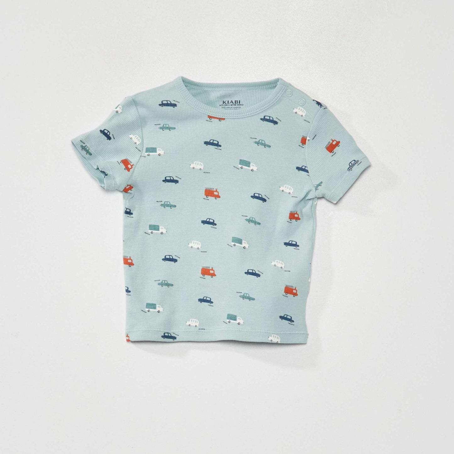 Ribbed short pyjamas - Two-piece set AO_CARS