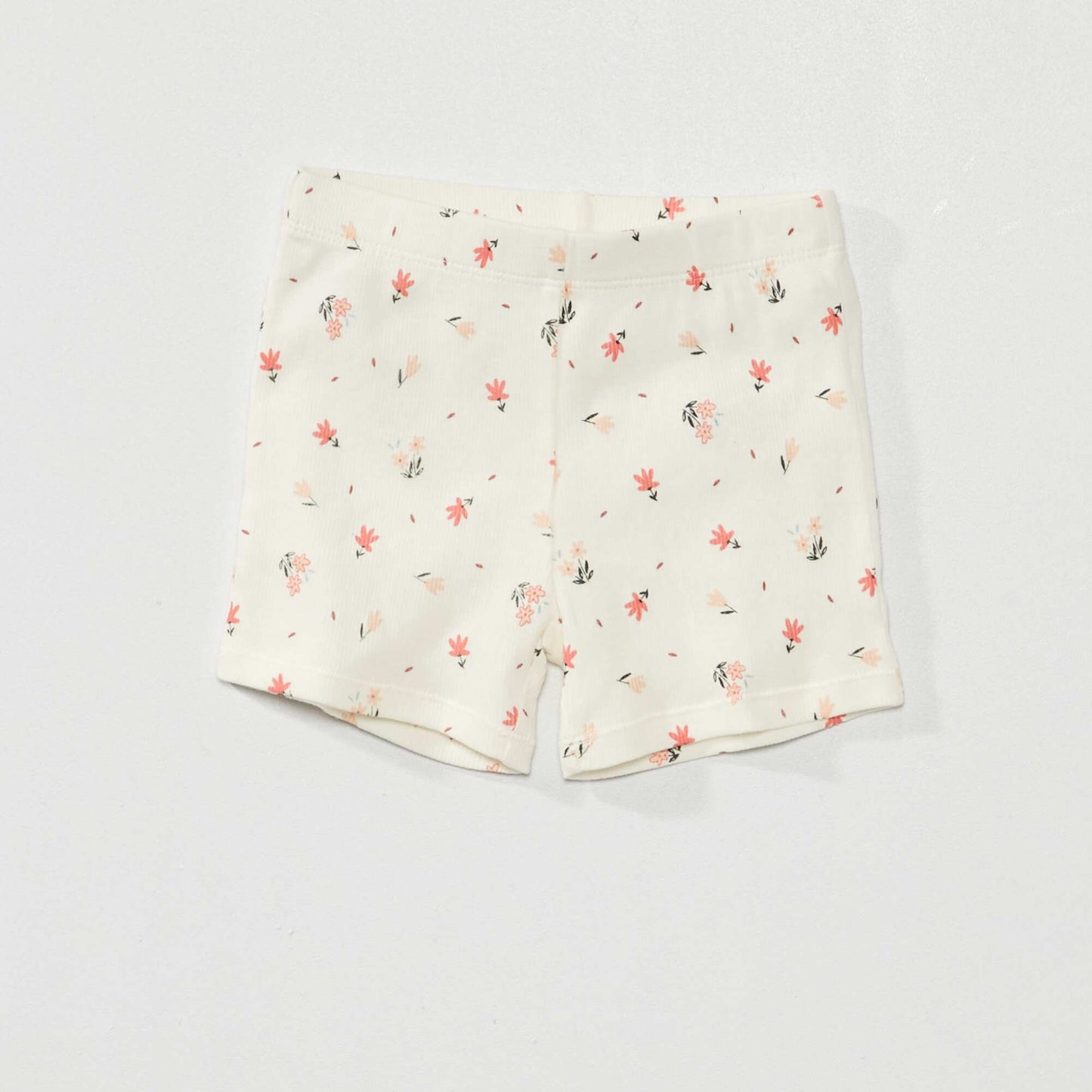 Ribbed short pyjamas - Two-piece set AO_FLOWER