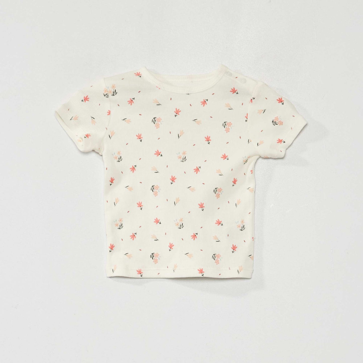Ribbed short pyjamas - Two-piece set AO_FLOWER