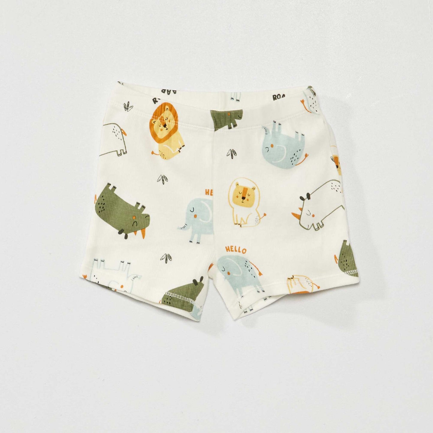 Ribbed short pyjamas - Two-piece set AO_SAFARI