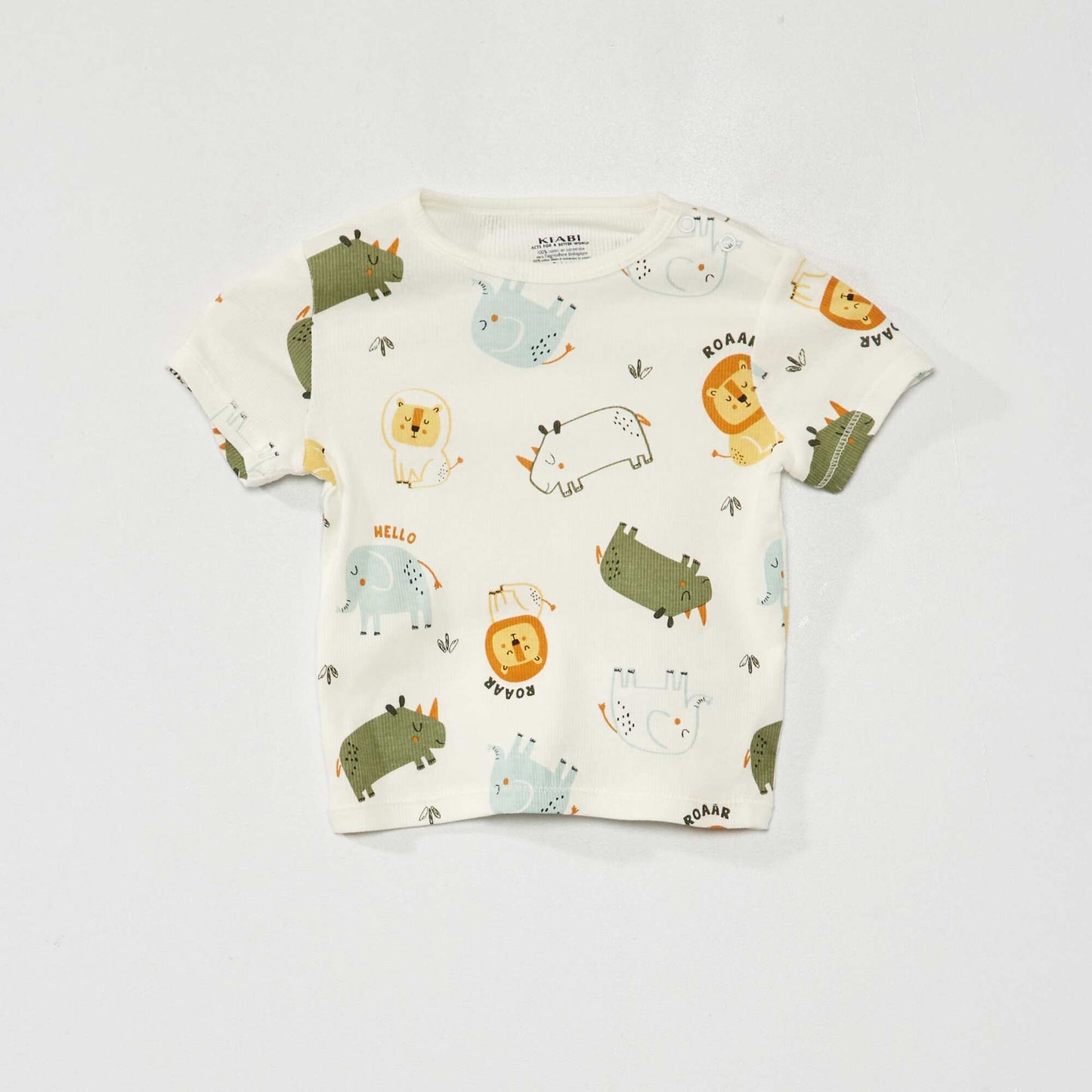 Ribbed short pyjamas - Two-piece set AO_SAFARI