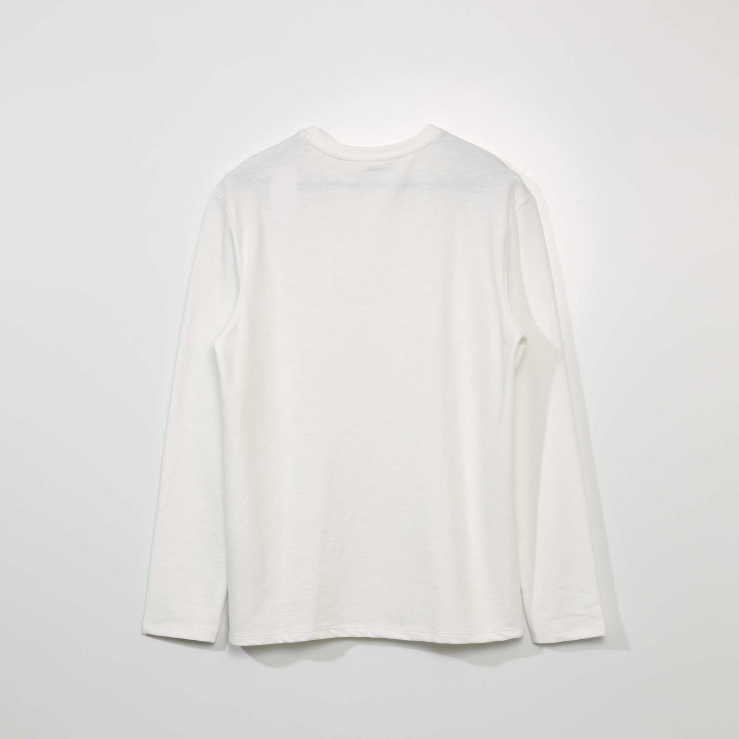 Plain henley collar T-shirt White
