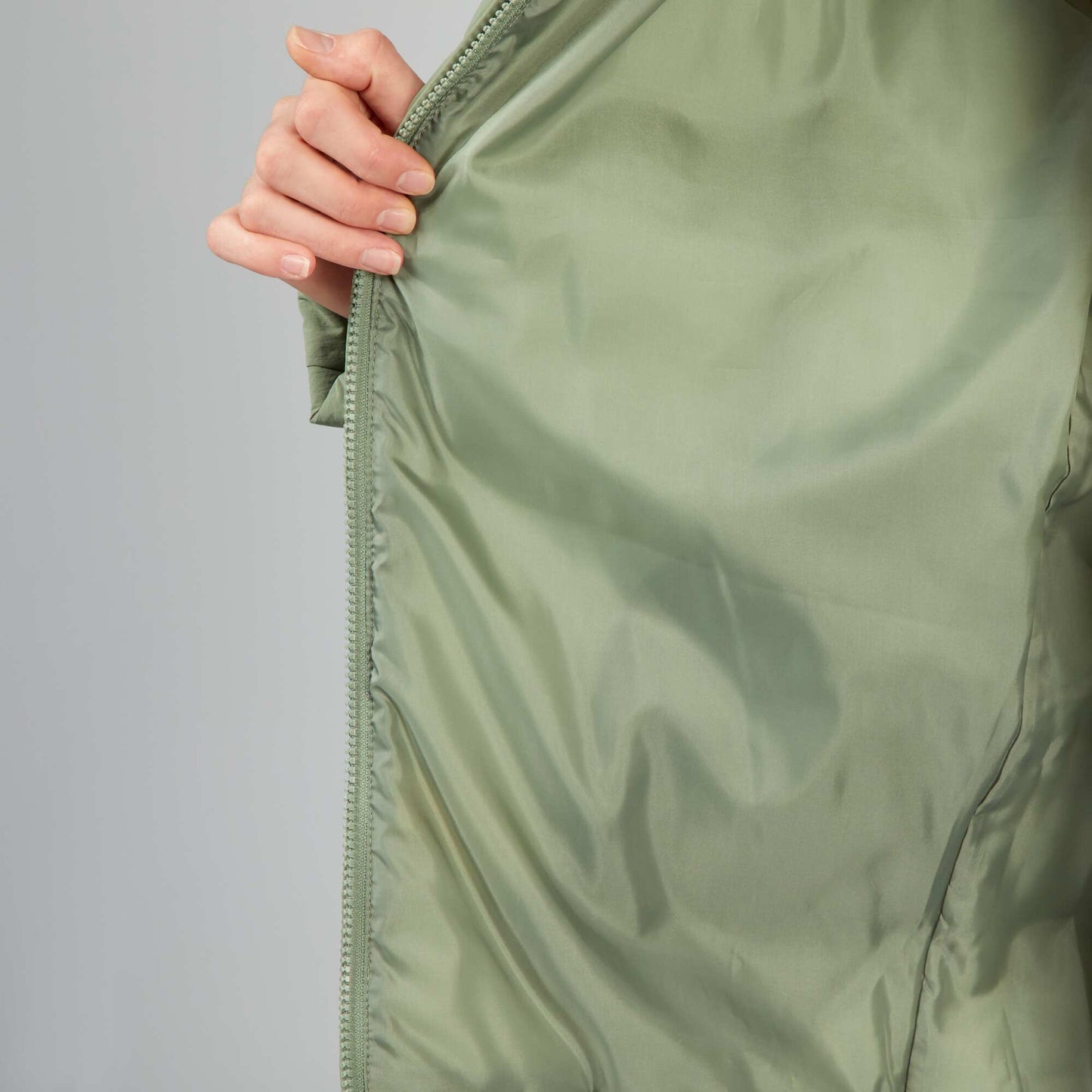Quilted padded coat GREEN