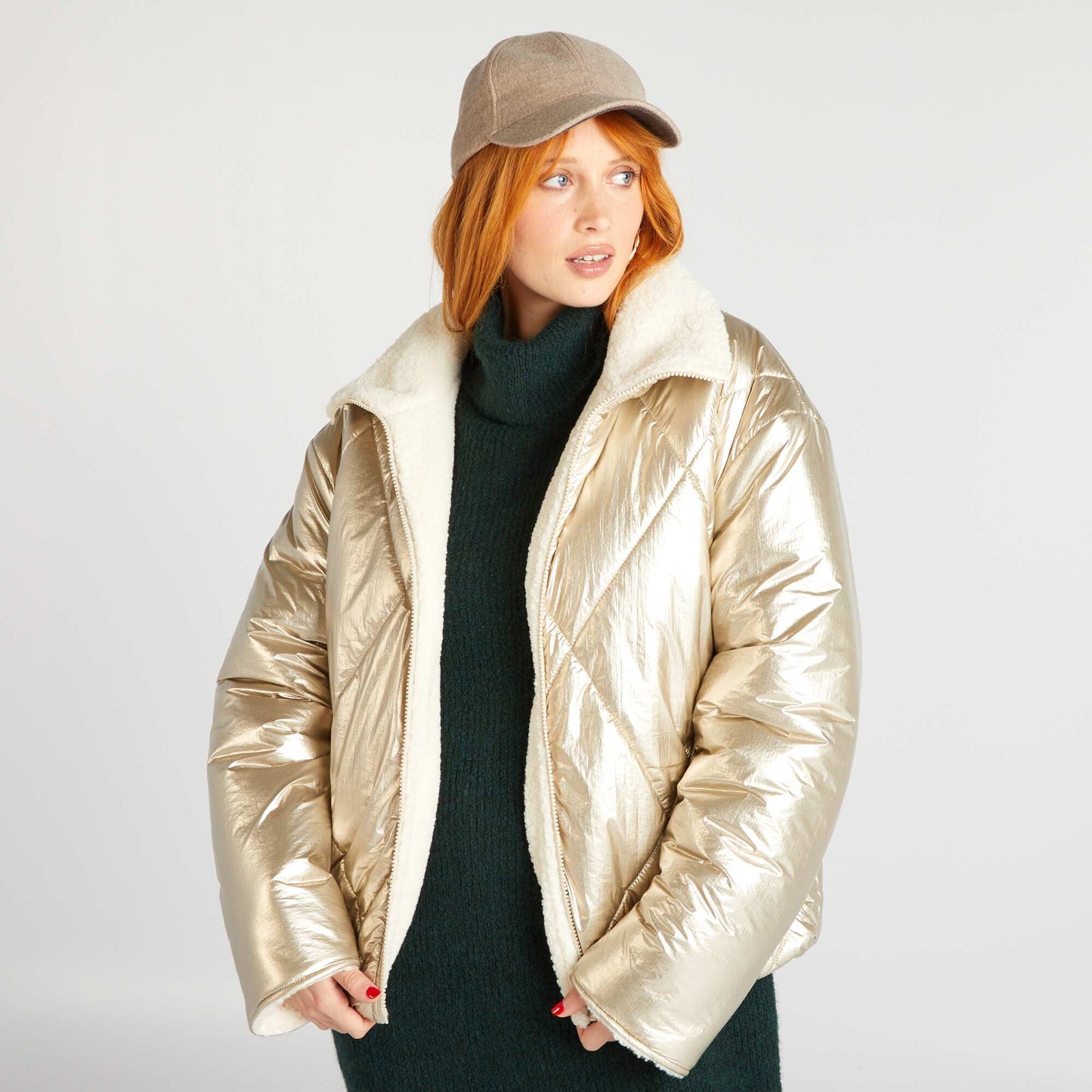 Reversible sherpa padded jacket GOLD AS SA