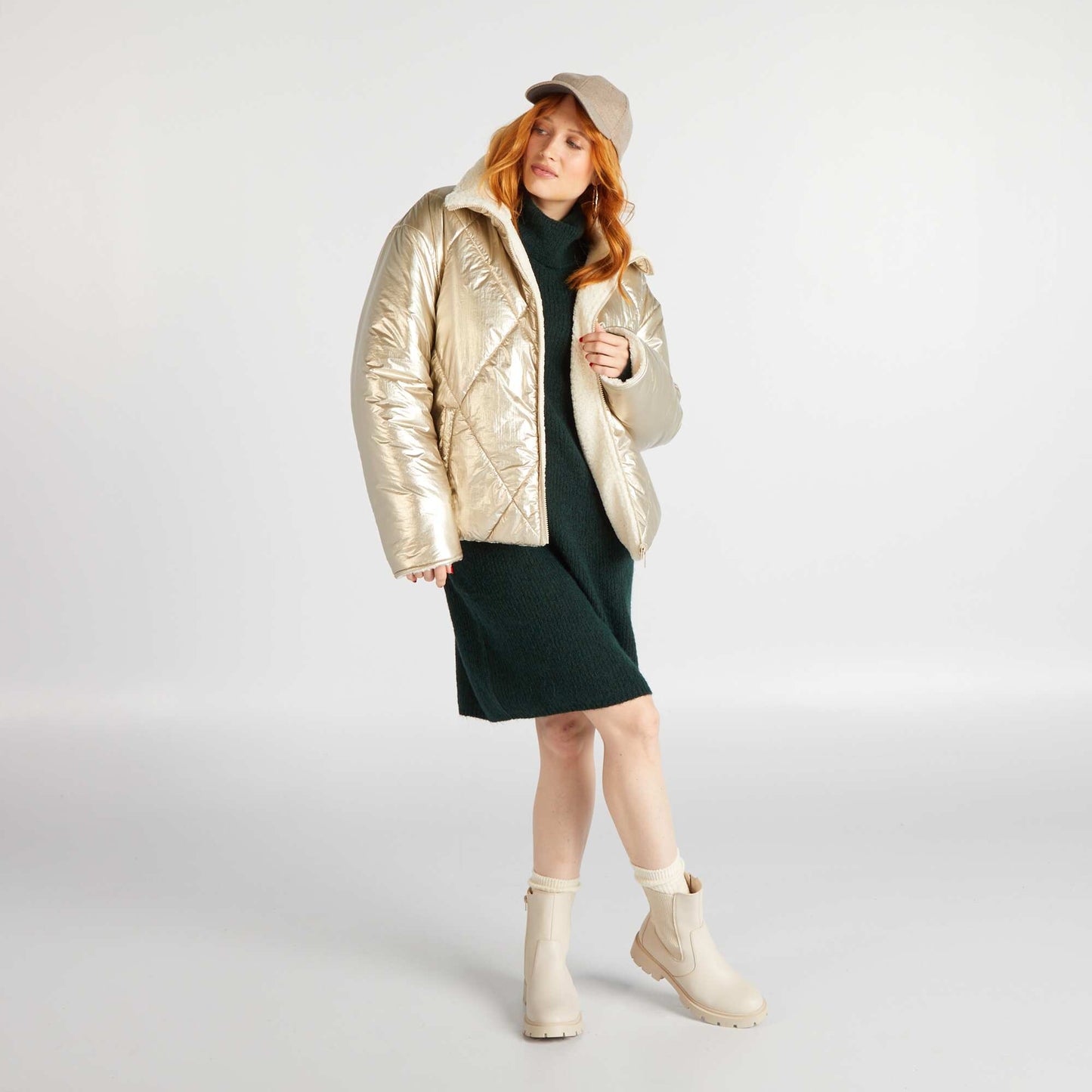 Reversible sherpa padded jacket GOLD AS SA