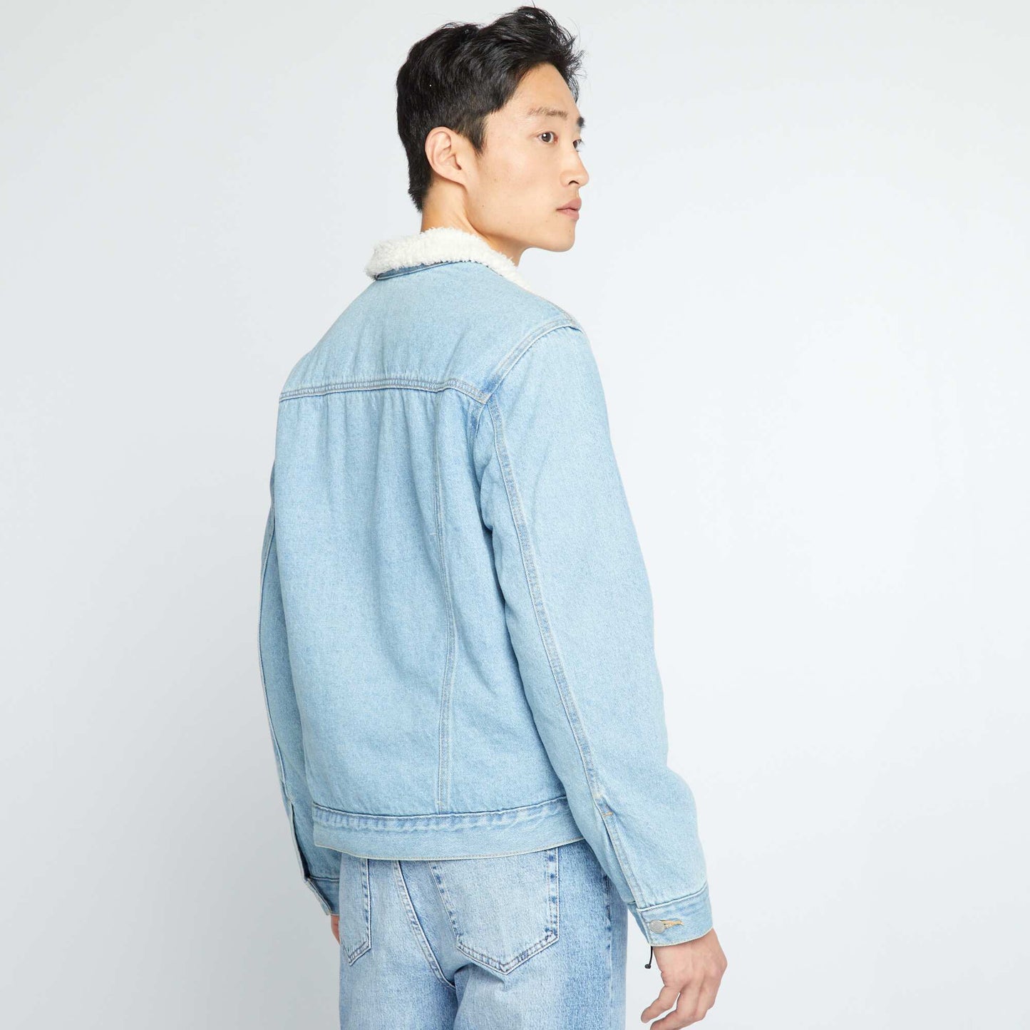 Sherpa-lined denim jacket Blue