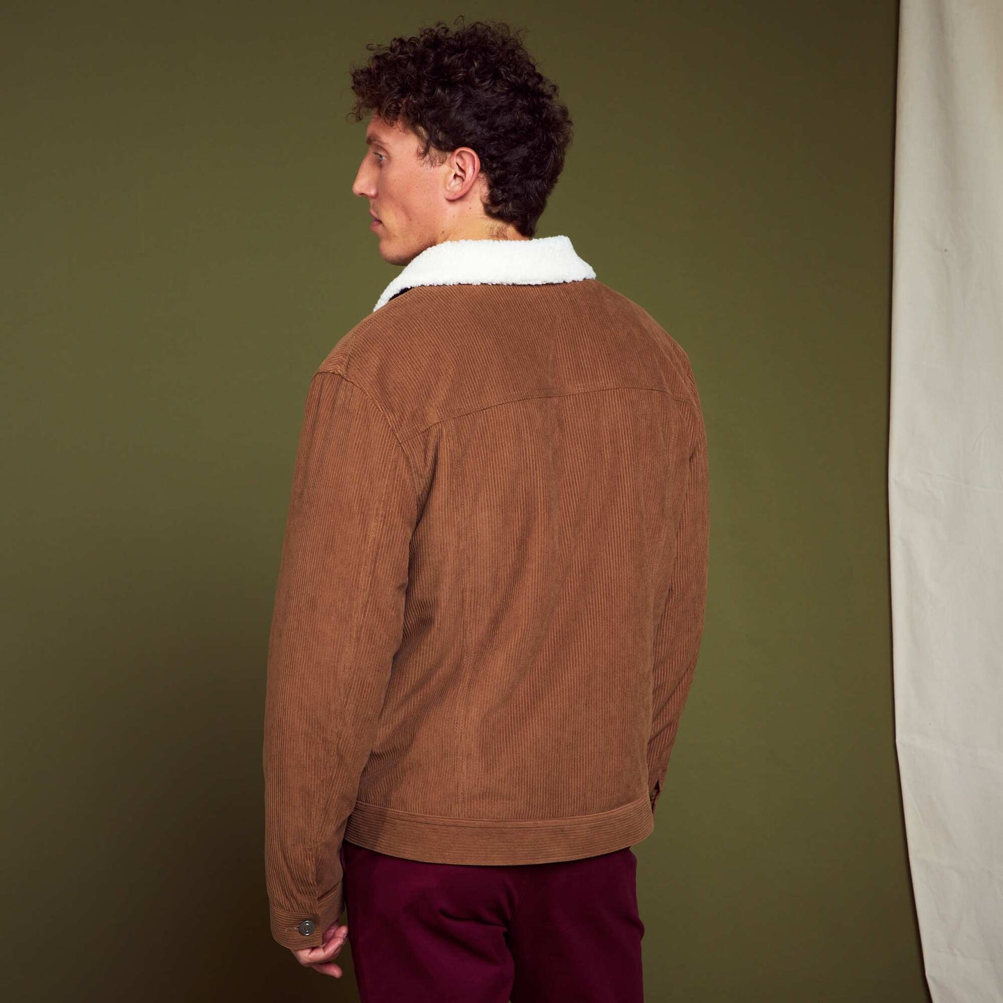 Corduroy jacket with Sherpa collar MALT_BALL