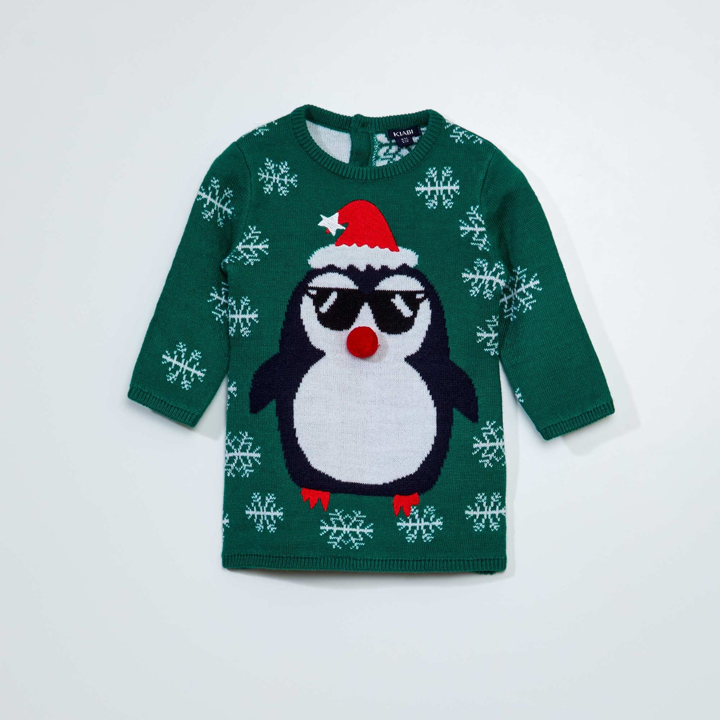Printed Christmas dress Green