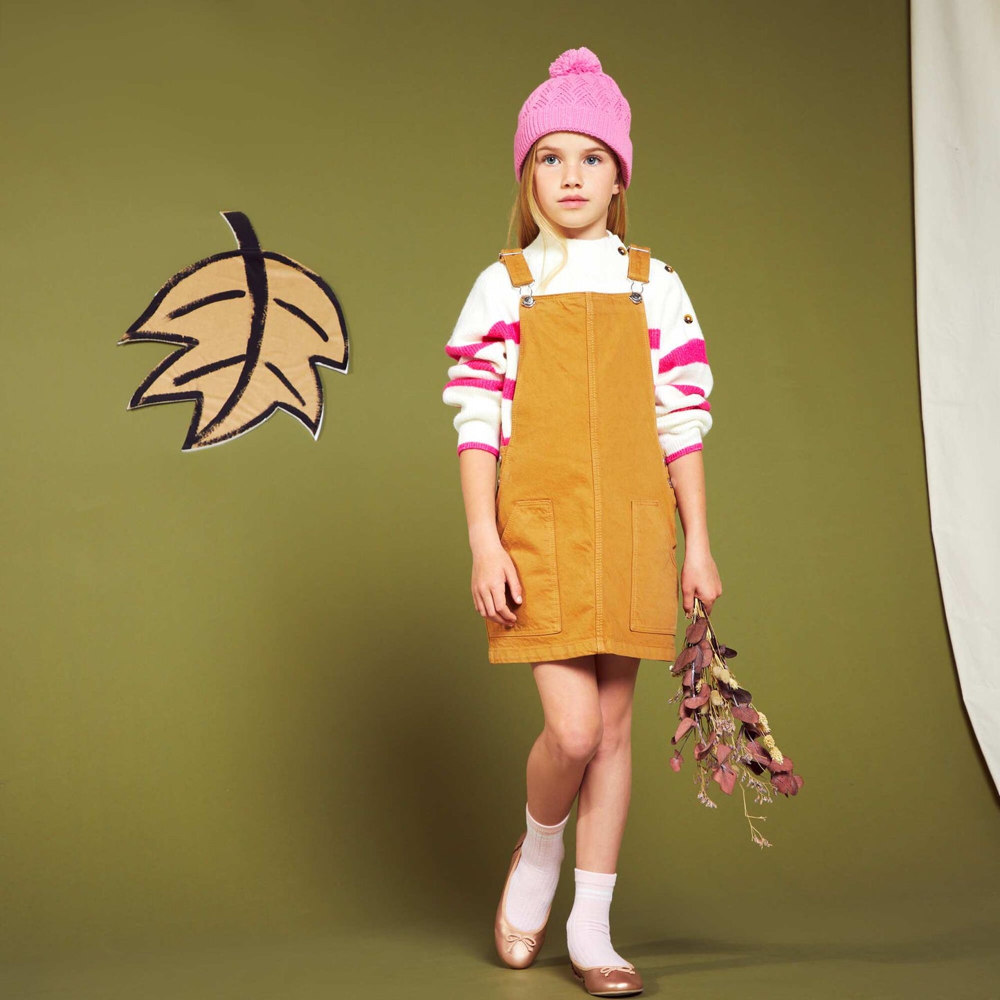 Long-sleeved Breton sweater ECRU_PINK