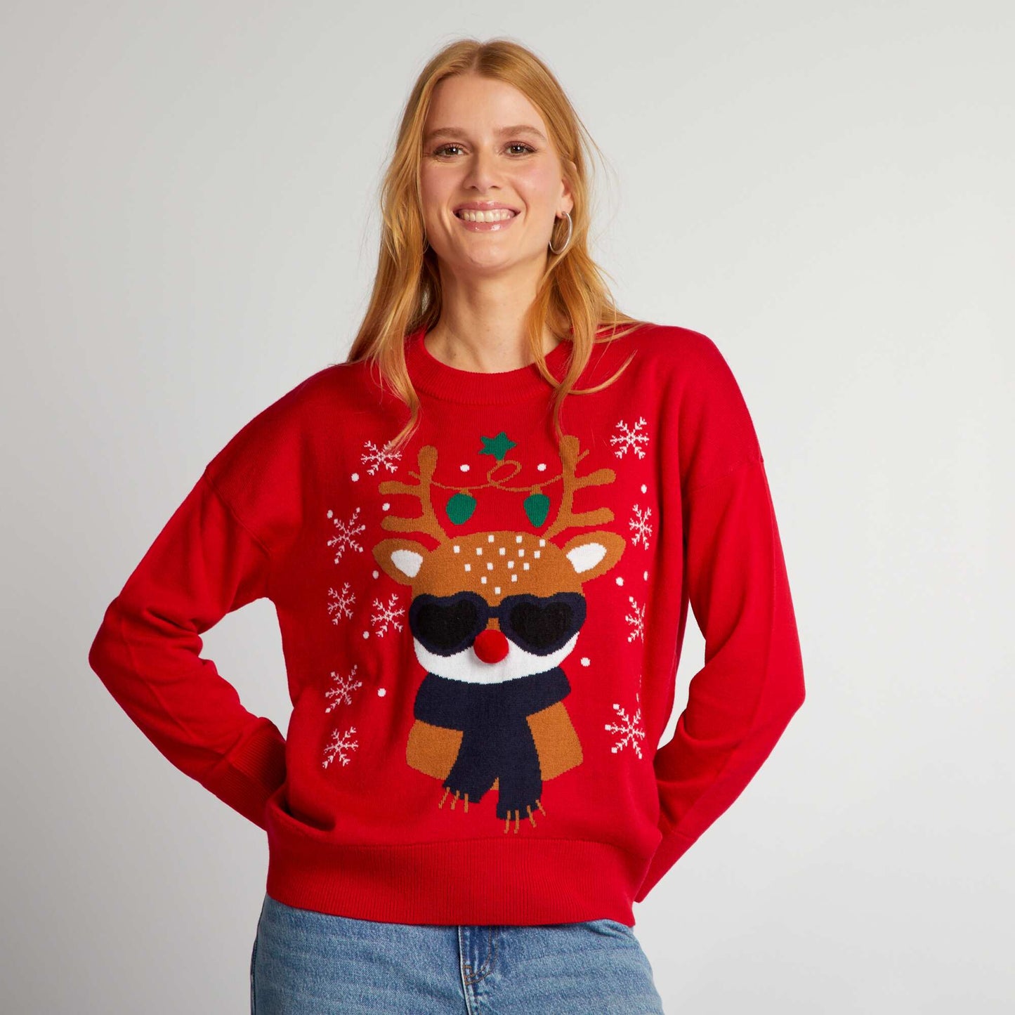 Reindeer Christmas jumper RED_KIDNEY