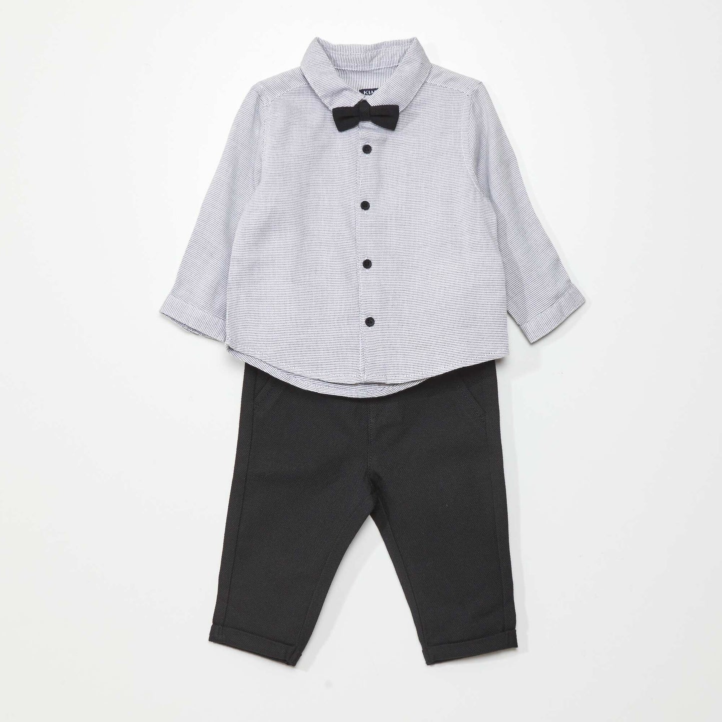 Shirt + trousers + bow tie set - 3-piece set black
