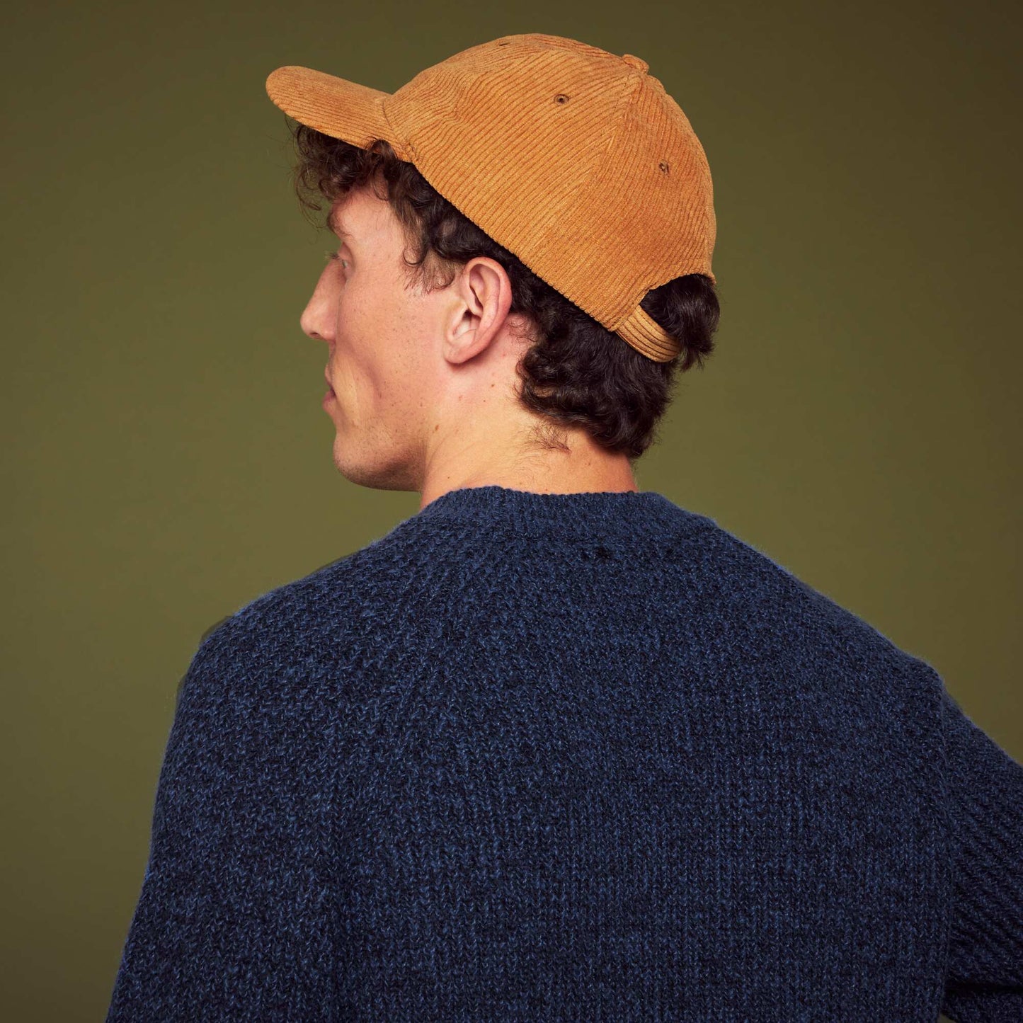 Round neck chunky knit sweater BLUE CH