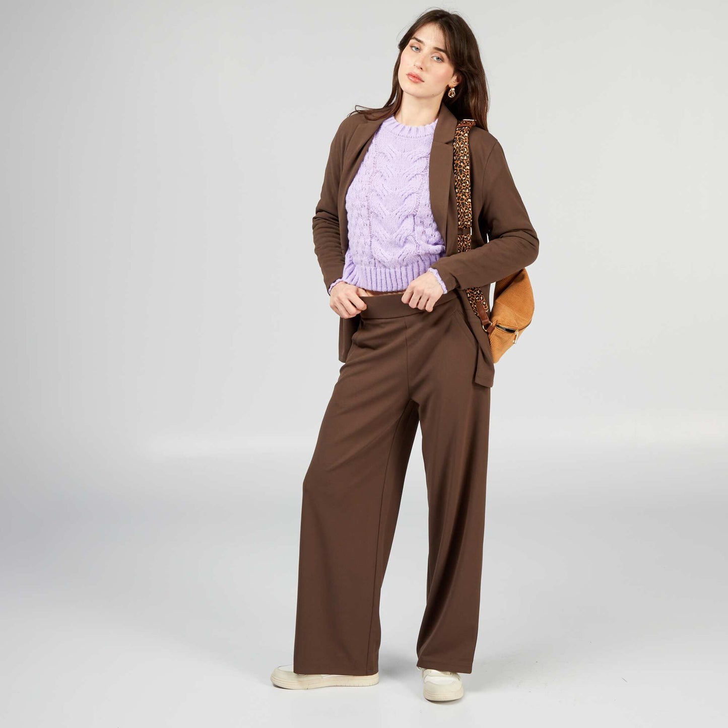 Woven knit sweater PURPLE_ROS