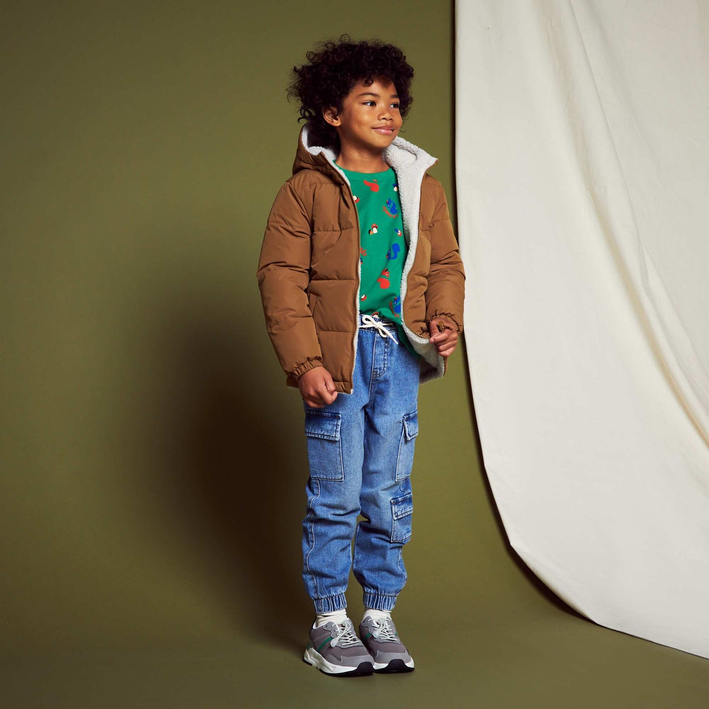 Reversible padded jacket BEIGE SP