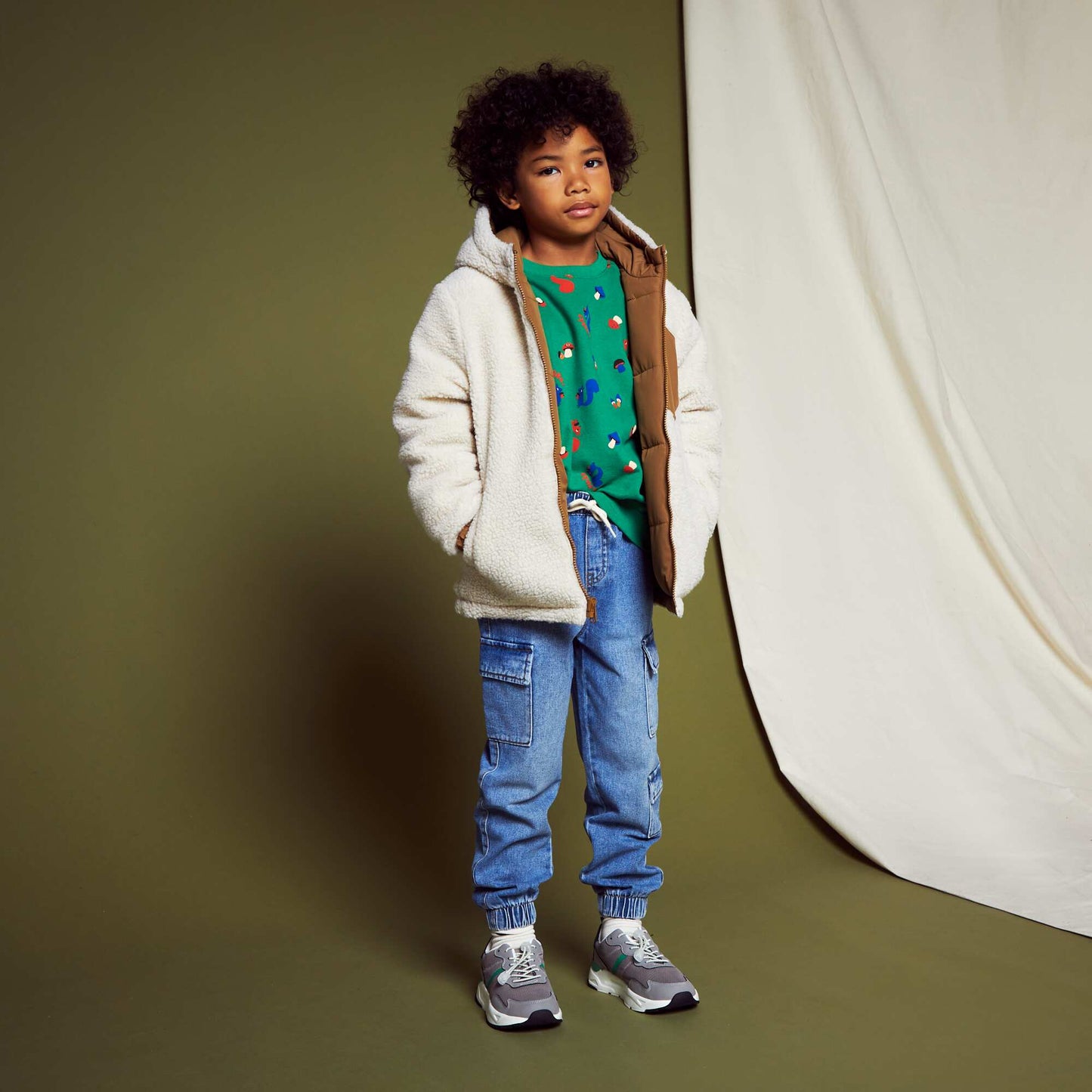 Reversible padded jacket BEIGE SP