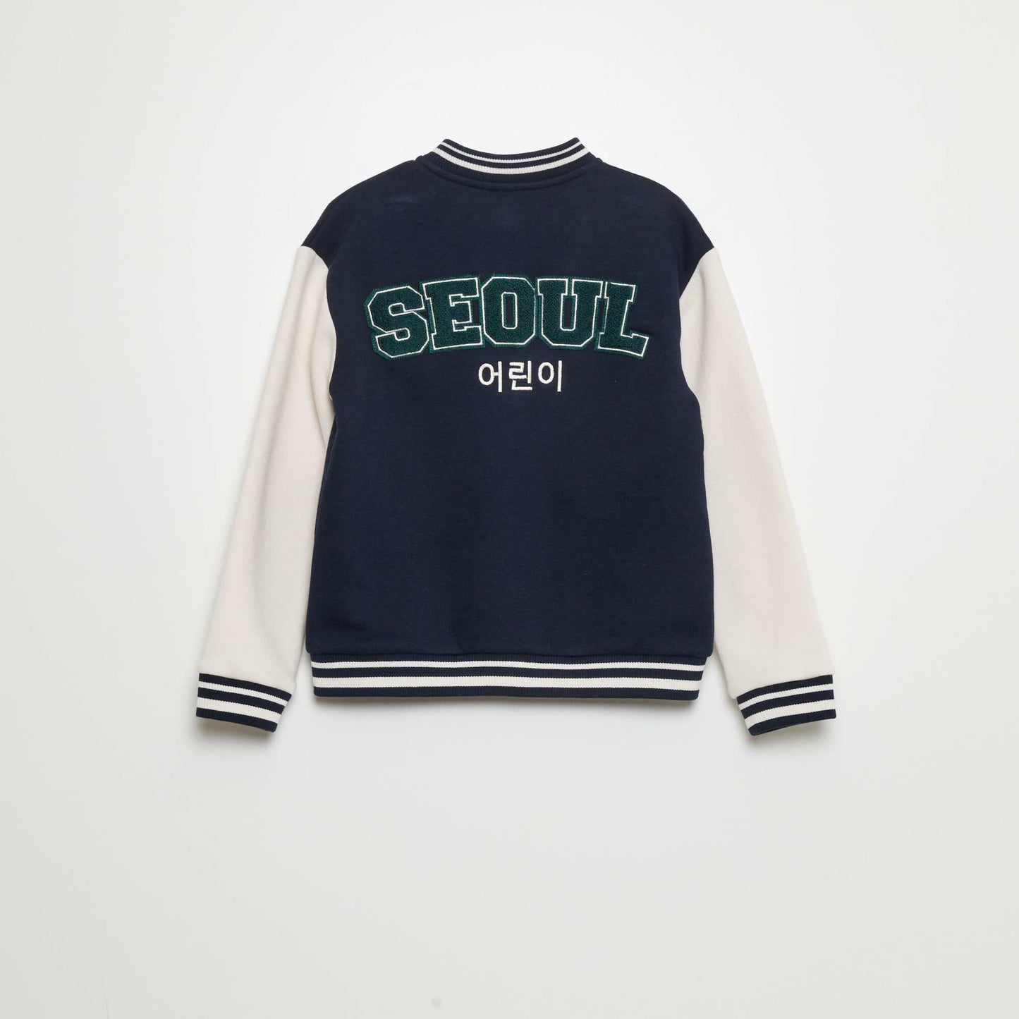 US varsity-style sweatshirt fabric jacket BLUE