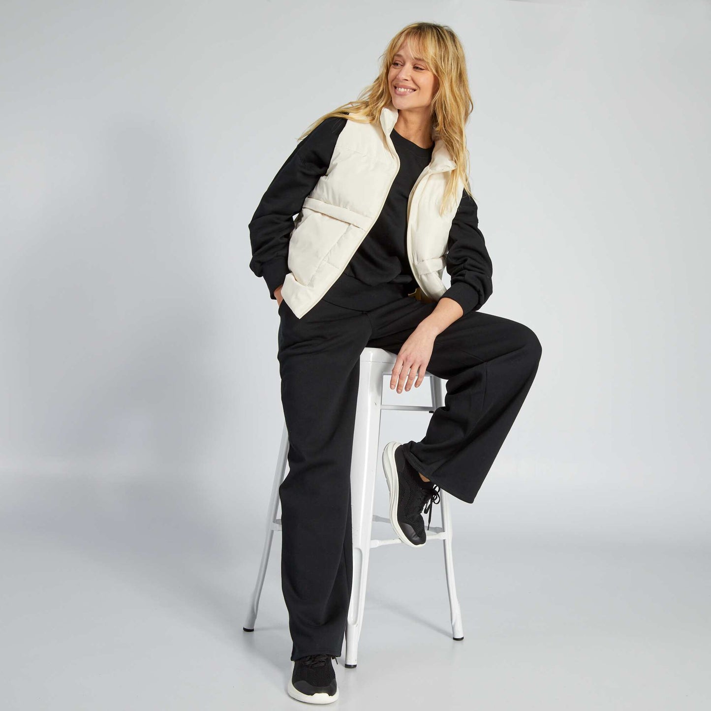 Quilted padded bodywarmer WHITE EGG