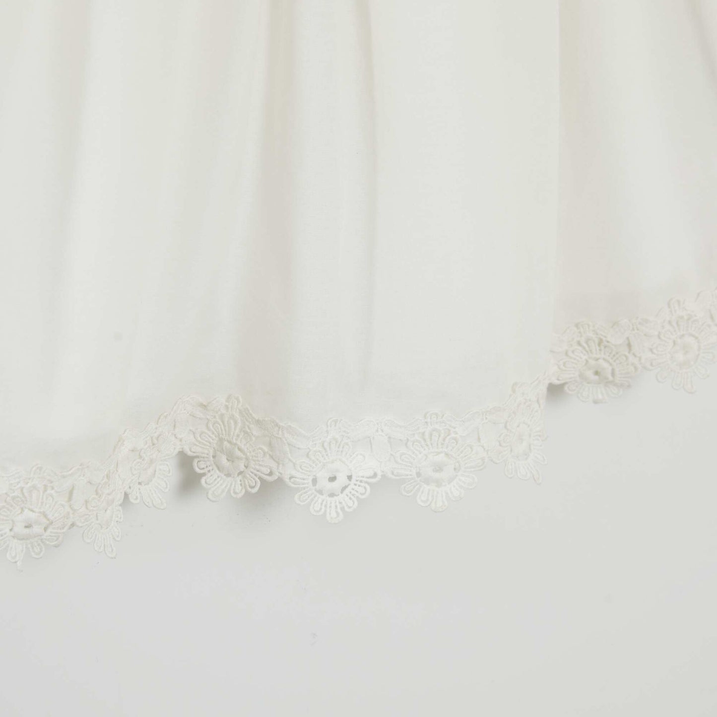 Ruffled dress with embroidery WHITE