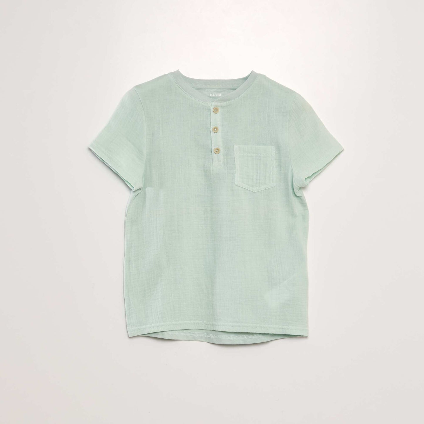 Henley collar T-shirt blue