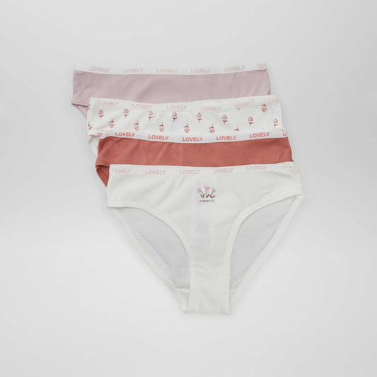 Pack of 4 pairs of printed briefs WHITE