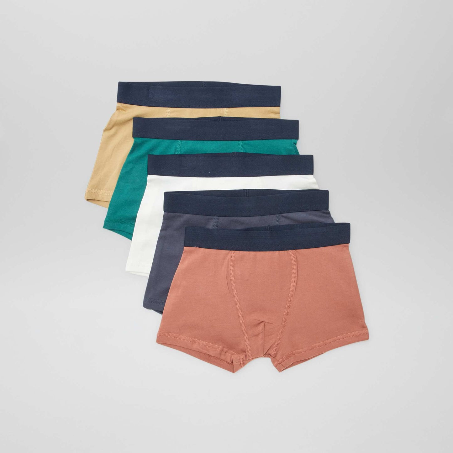 5 Plain Boxers WHITE