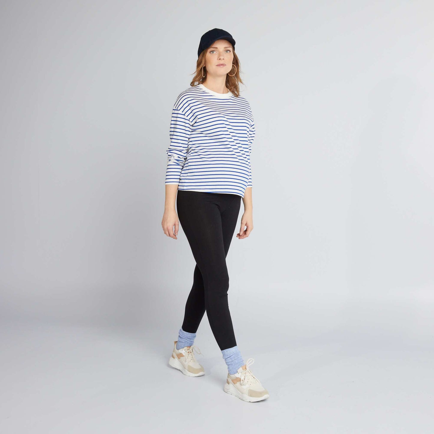 Maternity Long Plain Jersey Leggings BLACK