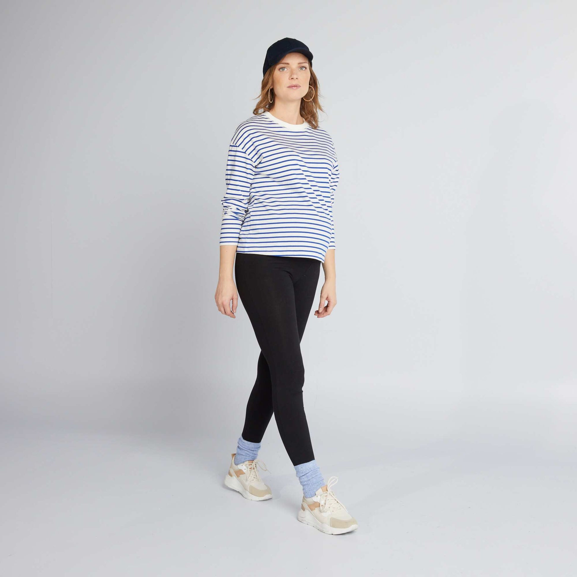 Maternity Long Plain Jersey Leggings BLACK