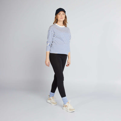 Maternity Long Plain Jersey Leggings BLACK