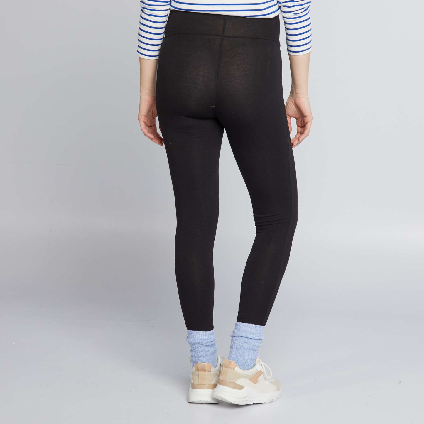 Maternity Long Plain Jersey Leggings BLACK