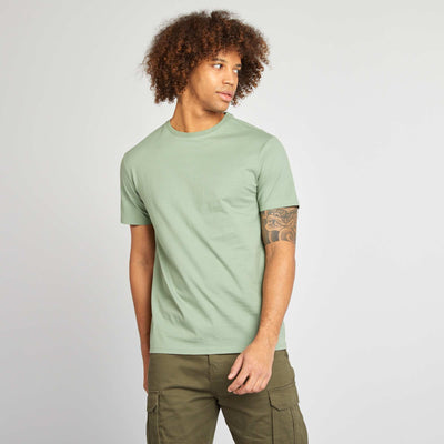 Round-neck cotton T-shirt GREEN