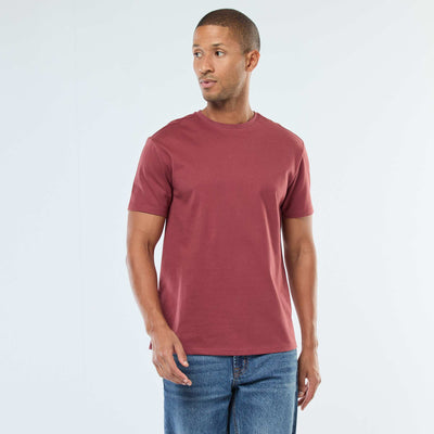 Round-neck cotton T-shirt RED