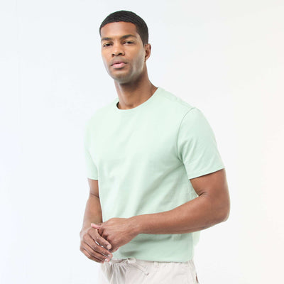 Round-neck cotton T-shirt GREEN